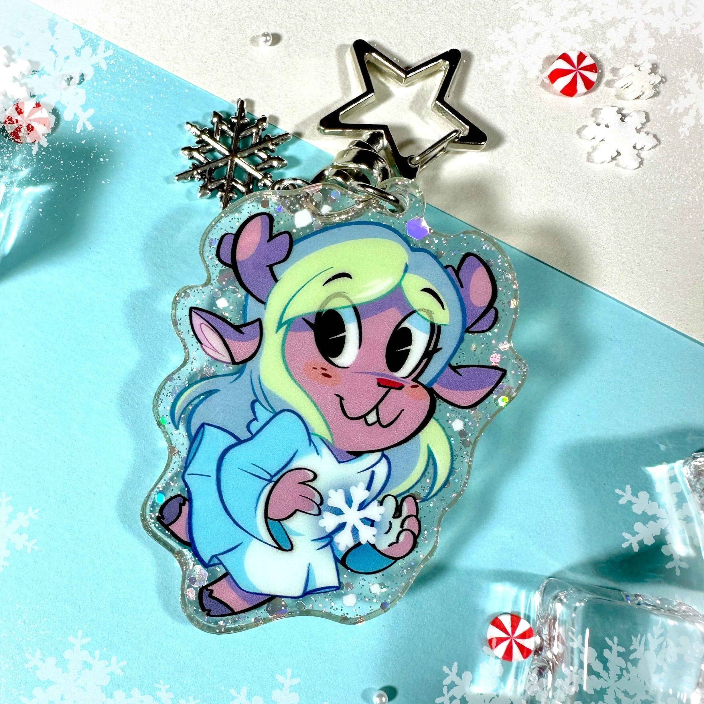 Noelle Glitter Keychain