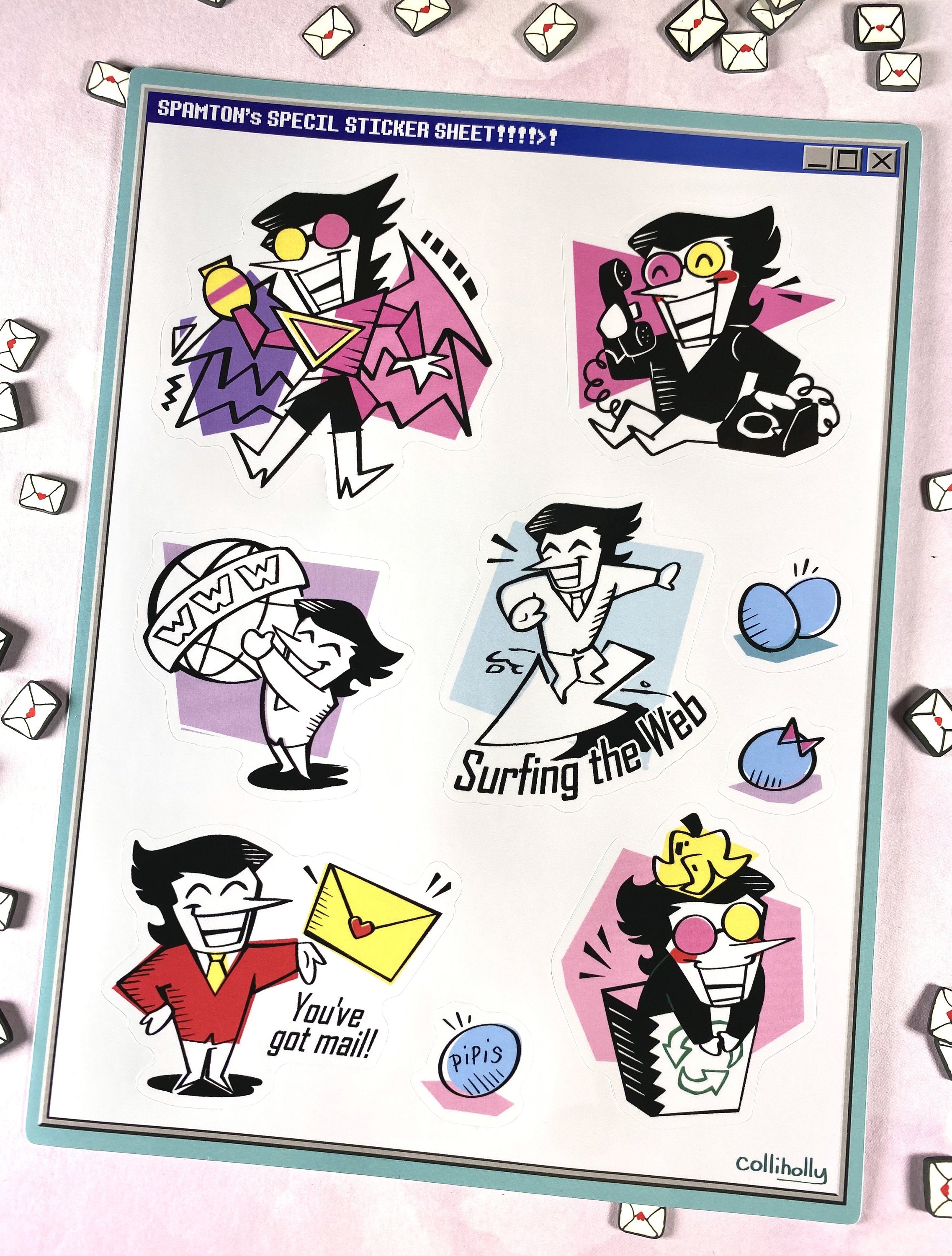 Spamton Clip Art Sticker Sheet