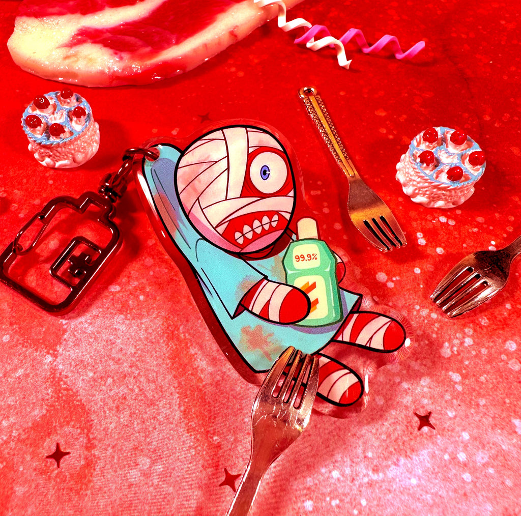 Curly Mouthwashing Keychain
