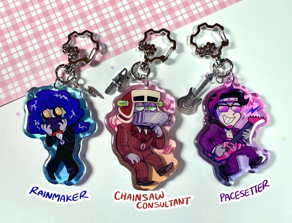 Toontown Corporate Clash Manager Cog Keychains
