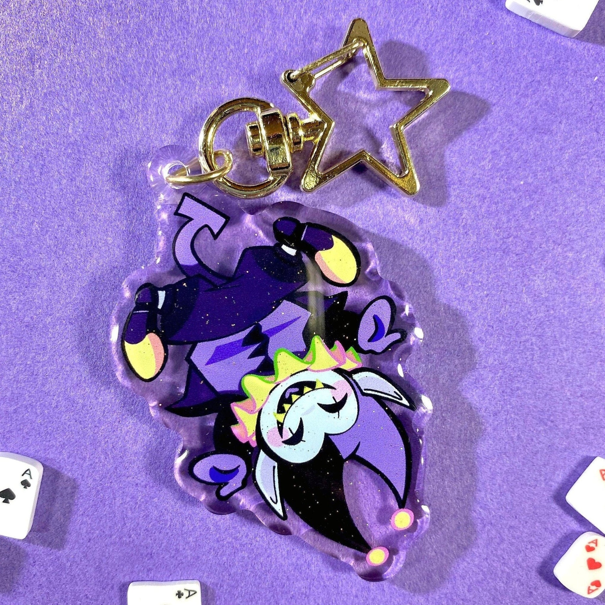 Jevil Glitter Keychain
