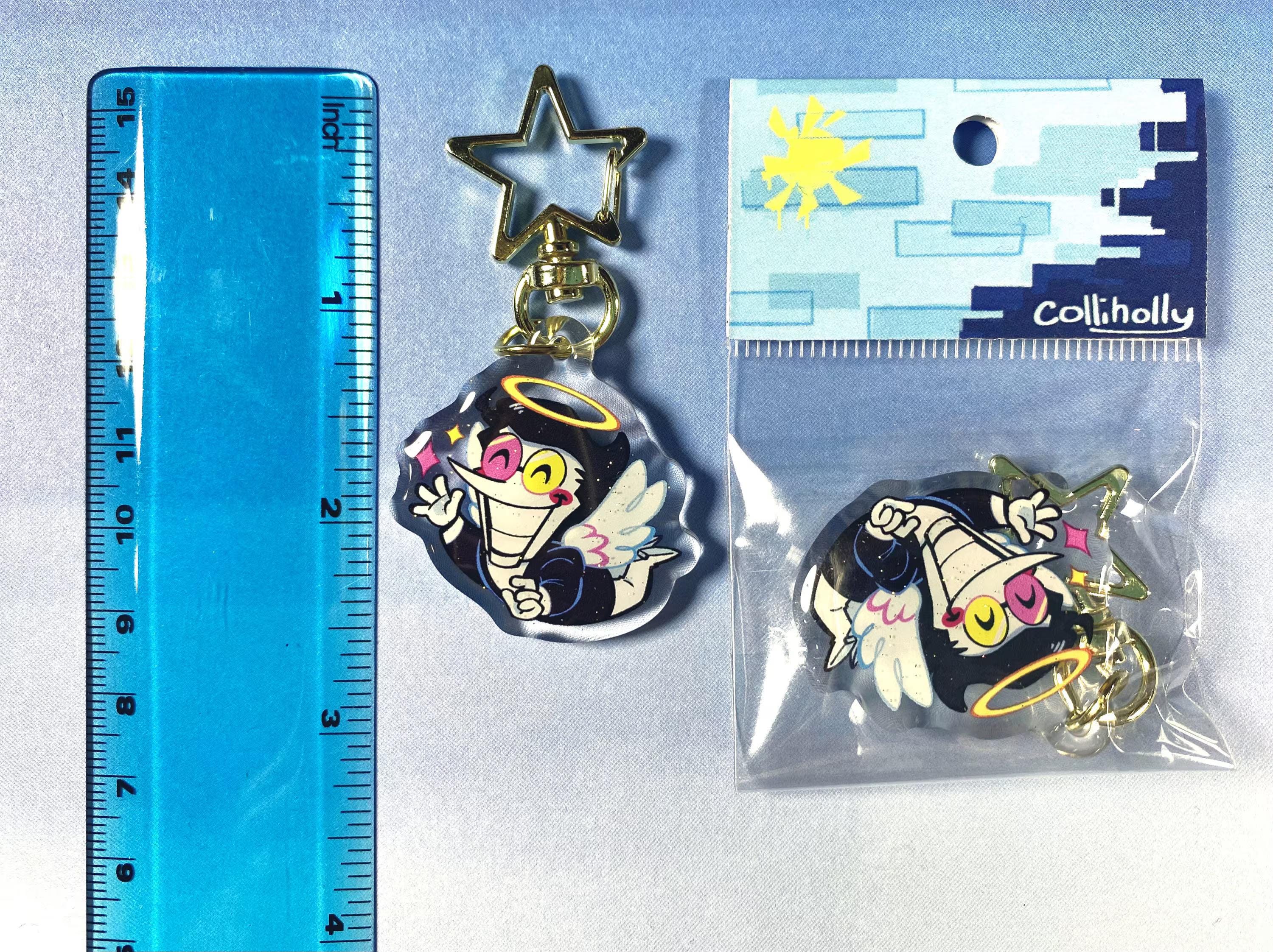 Spamton Angel Glitter Keychain