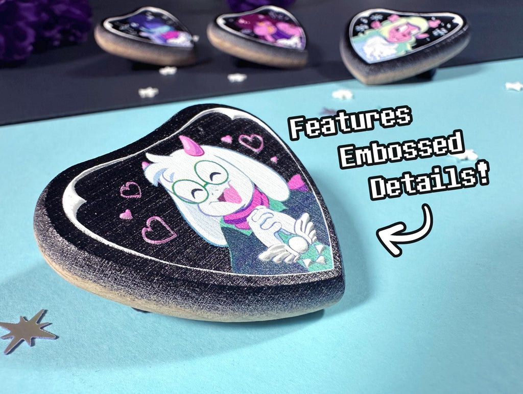 Deltarune Wooden Embossed Buttons