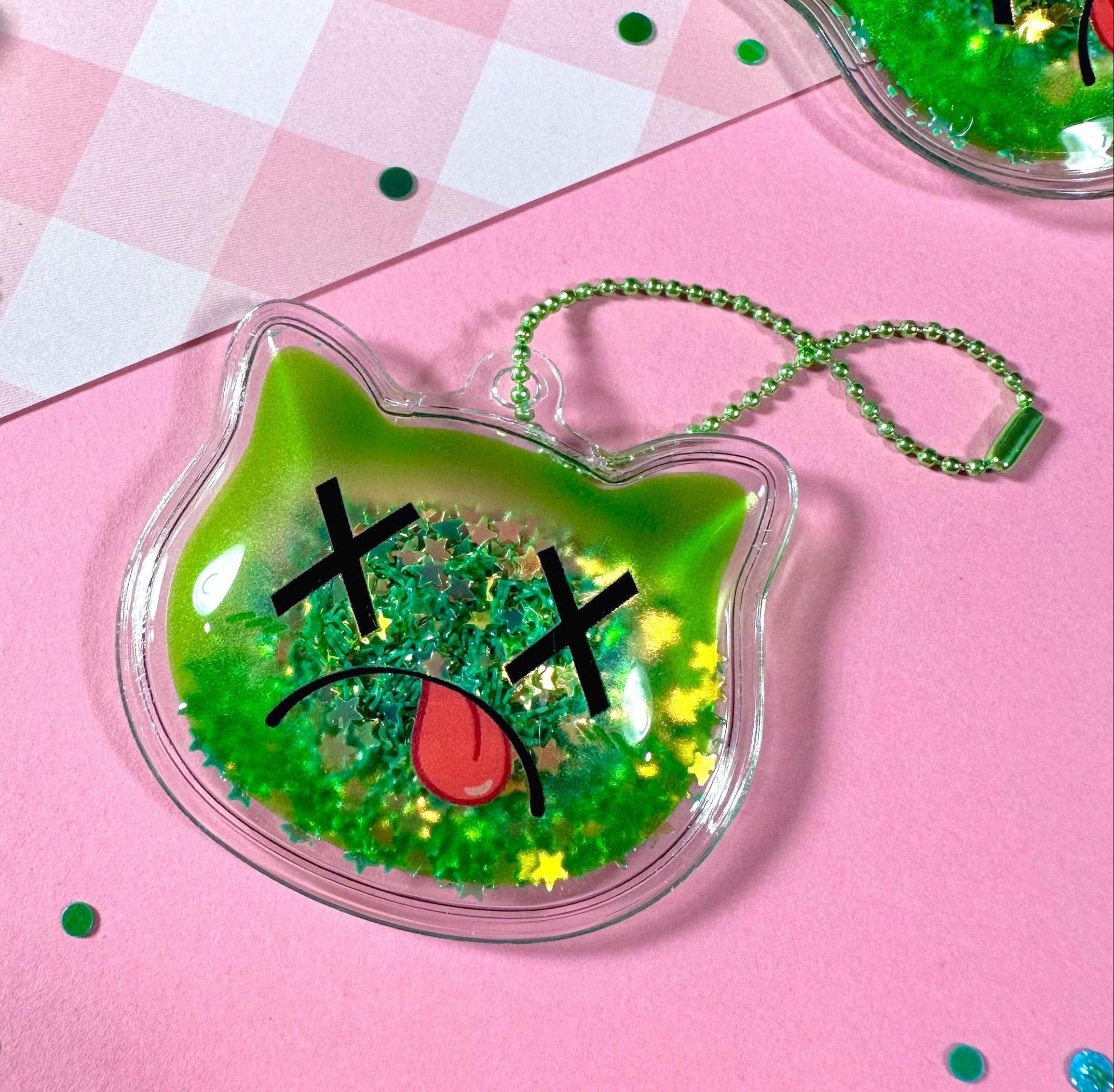 Greened Toon Puffy Glitter Charm