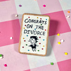 Spamton and Tenna Divorce Cake Wooden Embossed Buttons