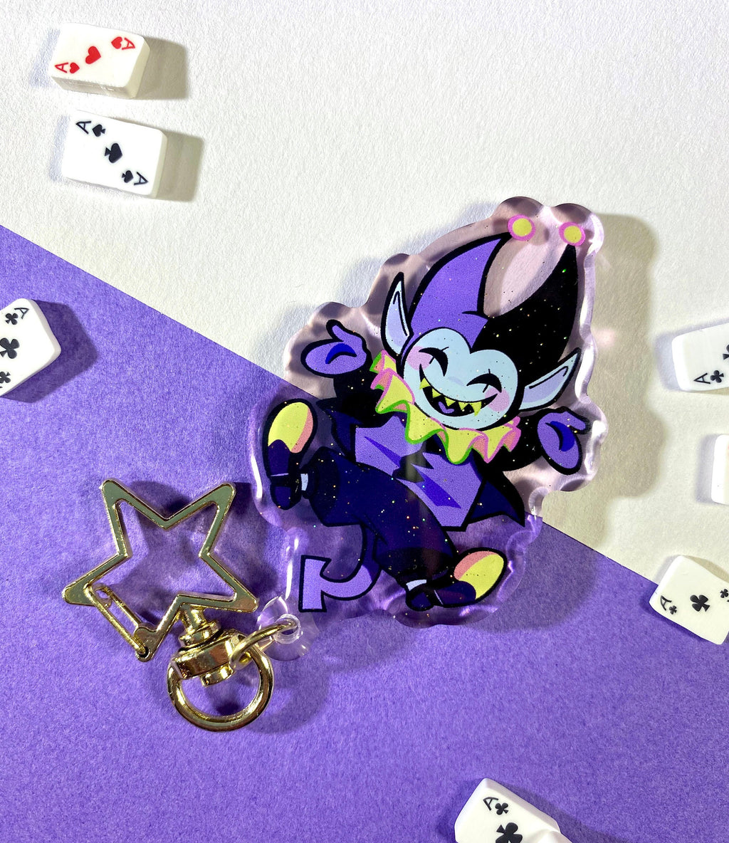 Jevil Glitter Keychain