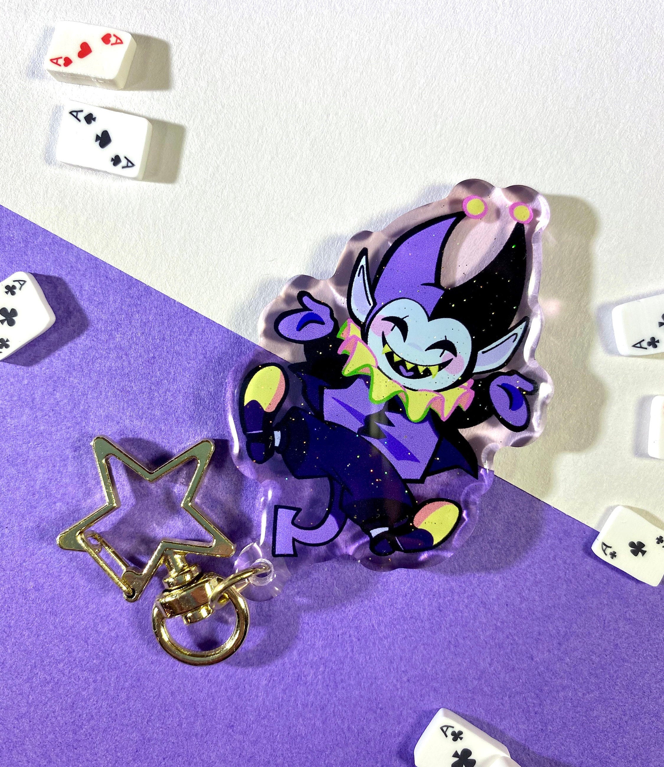 Jevil Glitter Keychain