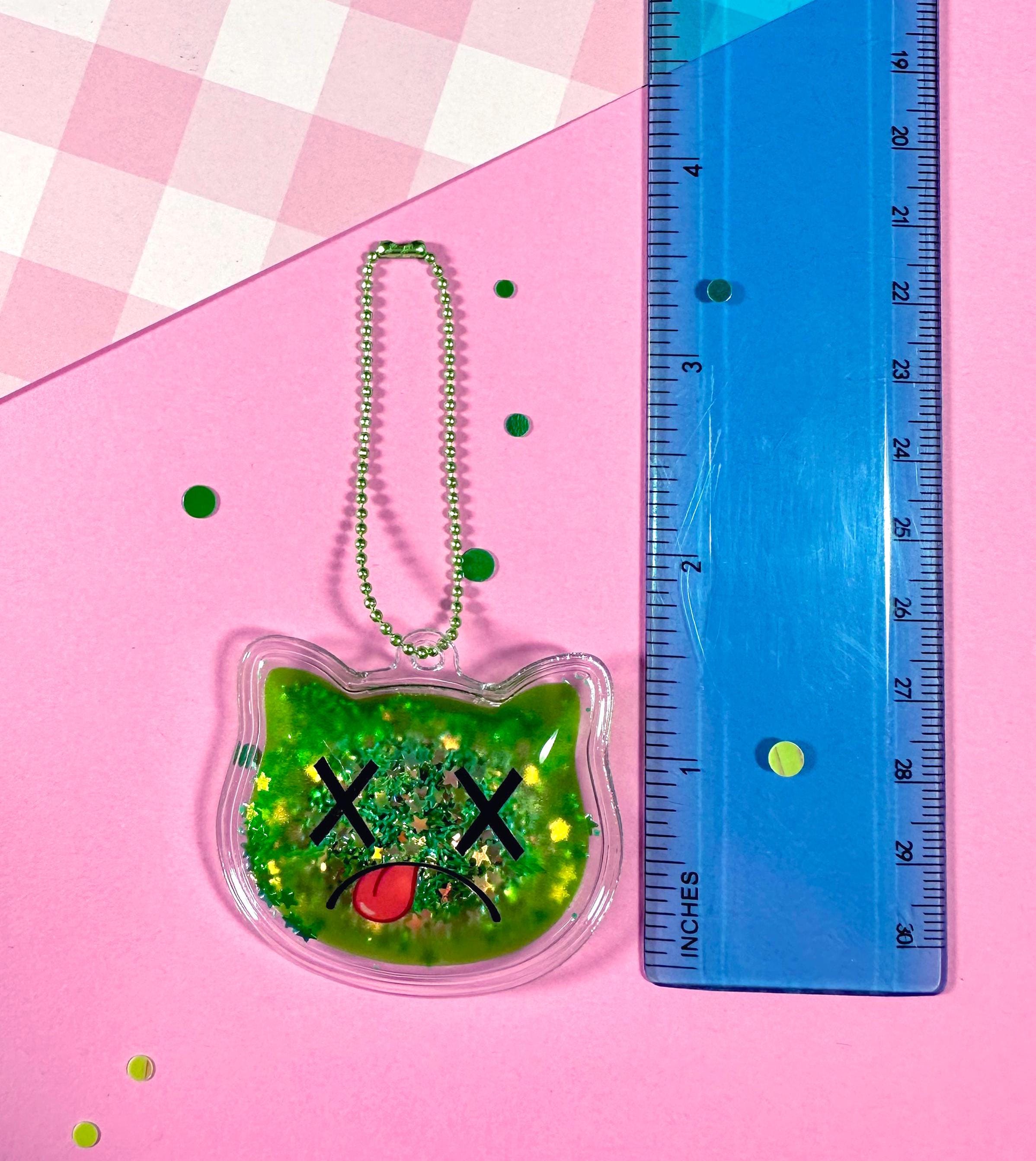 Greened Toon Puffy Glitter Charm