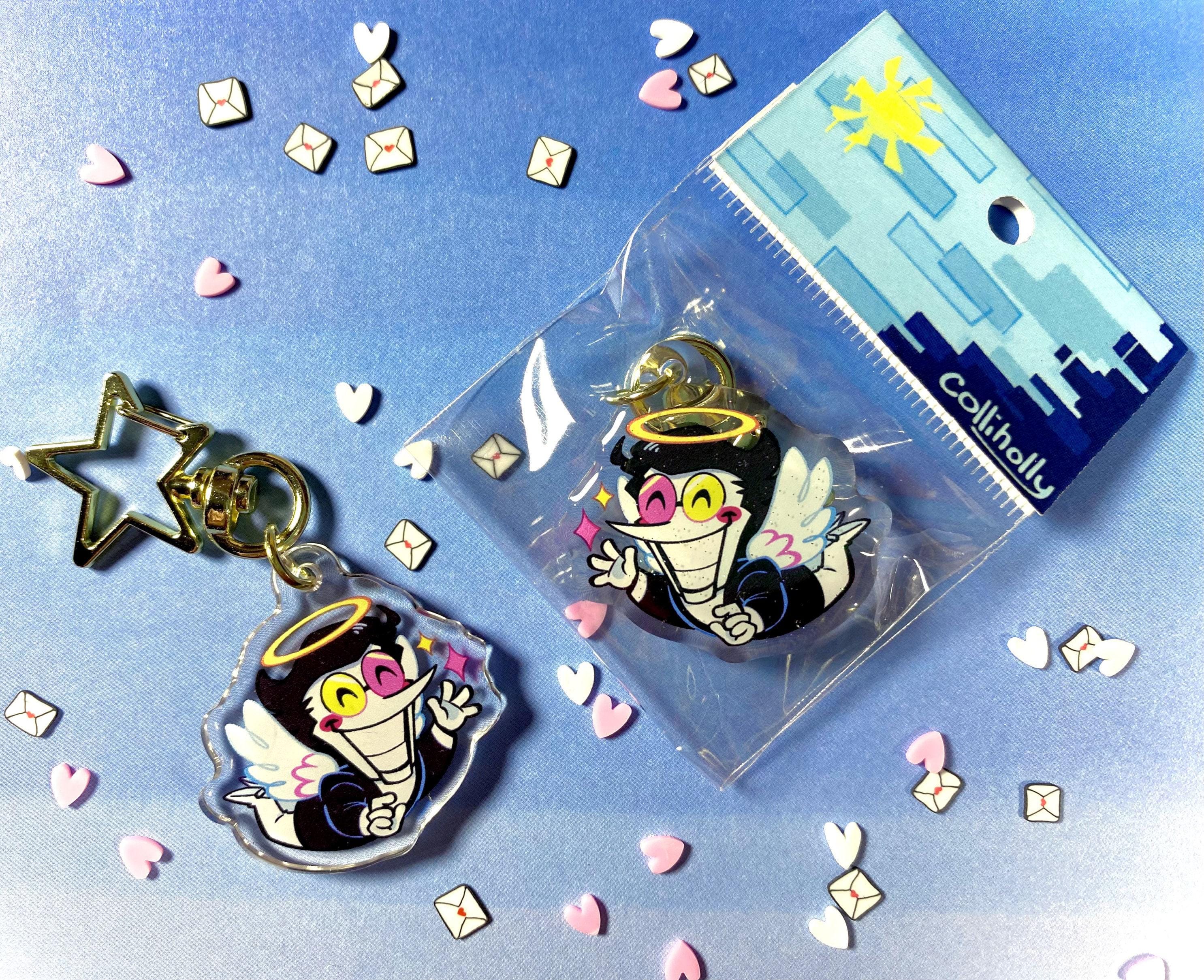 Spamton Angel Glitter Keychain