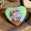 Chainsaw Consultant Wooden Embossed Button