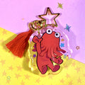 Red Guy Glitter Keychain
