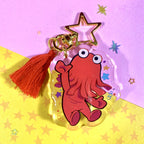 Red Guy Glitter Keychain